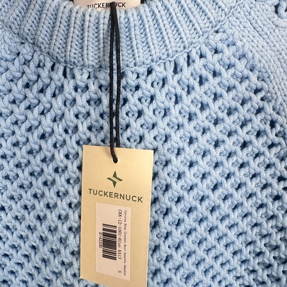 TUCKERNUCK Corsica Blue Crochet Knit Annette Sweater - Picture 8 of 11